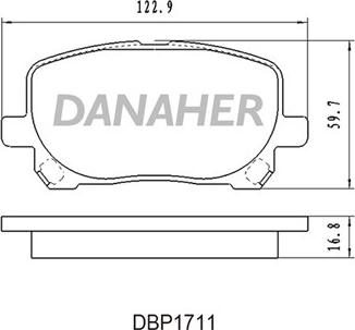 Danaher DBP1711 - Bremžu uzliku kompl., Disku bremzes ps1.lv