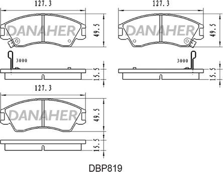 Danaher DBP819 - Bremžu uzliku kompl., Disku bremzes ps1.lv