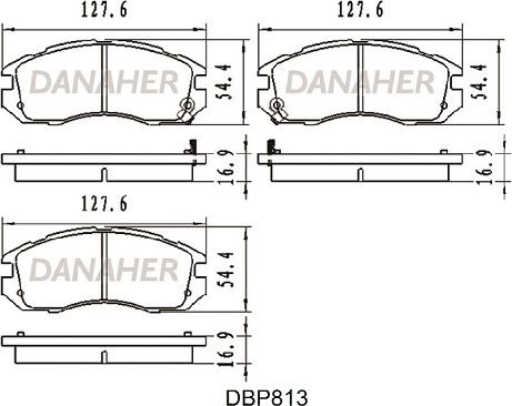 Danaher DBP813 - Bremžu uzliku kompl., Disku bremzes ps1.lv