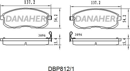 Danaher DBP812/1 - Bremžu uzliku kompl., Disku bremzes ps1.lv