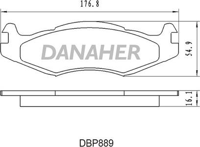 Danaher DBP889 - Bremžu uzliku kompl., Disku bremzes ps1.lv