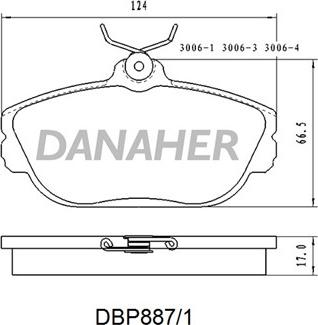 Danaher DBP887/1 - Bremžu uzliku kompl., Disku bremzes ps1.lv