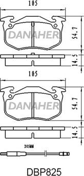 Danaher DBP825 - Bremžu uzliku kompl., Disku bremzes ps1.lv