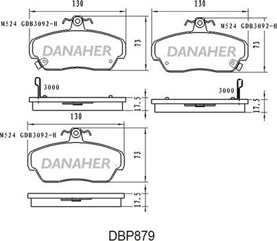 Danaher DBP879 - Bremžu uzliku kompl., Disku bremzes ps1.lv