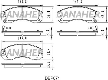 Danaher DBP871 - Bremžu uzliku kompl., Disku bremzes ps1.lv