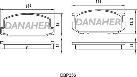 Danaher DBP356 - Bremžu uzliku kompl., Disku bremzes ps1.lv