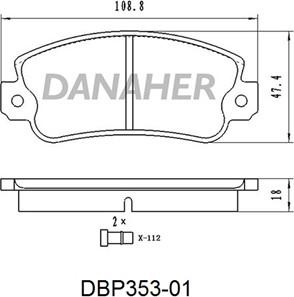 Danaher DBP353-01 - Bremžu uzliku kompl., Disku bremzes ps1.lv