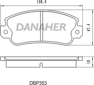 Danaher DBP353 - Bremžu uzliku kompl., Disku bremzes ps1.lv