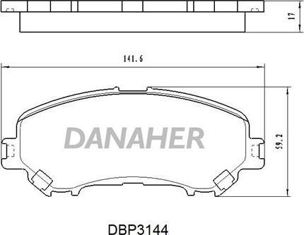 Danaher DBP3144 - Bremžu uzliku kompl., Disku bremzes ps1.lv