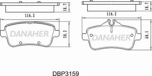 Danaher DBP3159 - Bremžu uzliku kompl., Disku bremzes ps1.lv