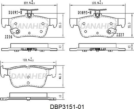 Danaher DBP3151-01 - Bremžu uzliku kompl., Disku bremzes ps1.lv