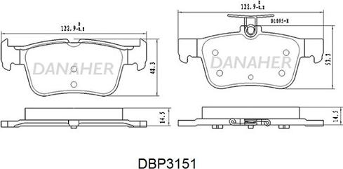 Danaher DBP3151 - Bremžu uzliku kompl., Disku bremzes ps1.lv