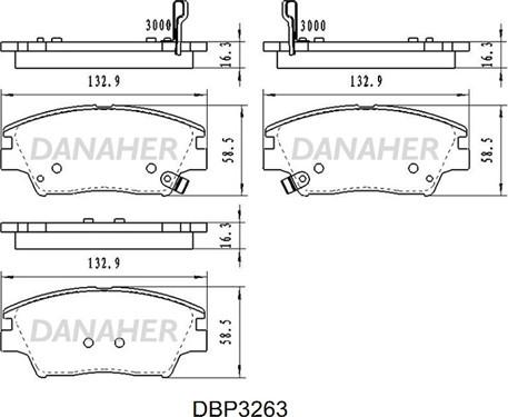 Danaher DBP3263 - Bremžu uzliku kompl., Disku bremzes ps1.lv