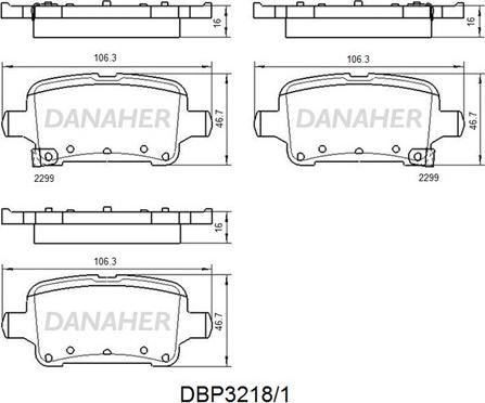 Danaher DBP3218/1 - Bremžu uzliku kompl., Disku bremzes ps1.lv