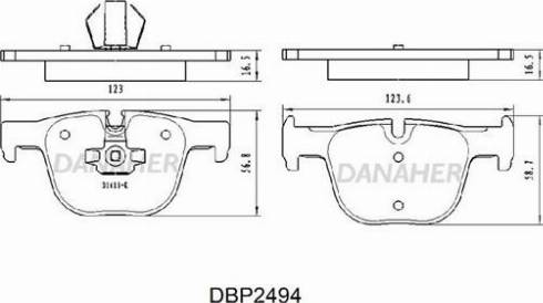 Danaher DBP2494 - Bremžu uzliku kompl., Disku bremzes ps1.lv