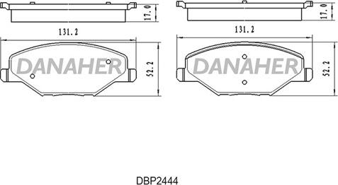 Danaher DBP2444 - Bremžu uzliku kompl., Disku bremzes ps1.lv