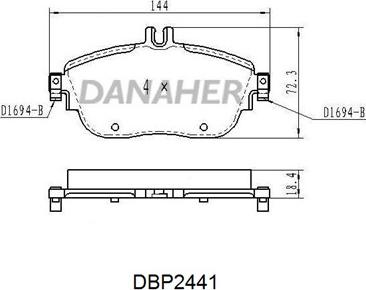 Danaher DBP2441 - Bremžu uzliku kompl., Disku bremzes ps1.lv