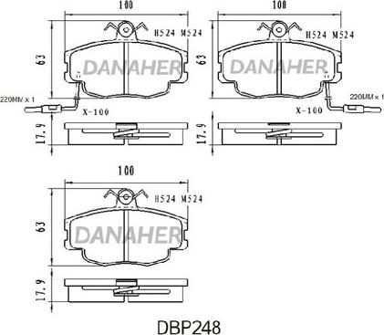 Danaher DBP248 - Bremžu uzliku kompl., Disku bremzes ps1.lv