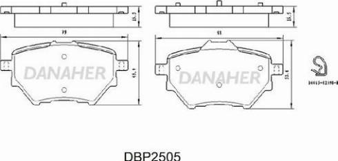 Danaher DBP2505 - Bremžu uzliku kompl., Disku bremzes ps1.lv