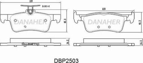 Danaher DBP2503 - Bremžu uzliku kompl., Disku bremzes ps1.lv