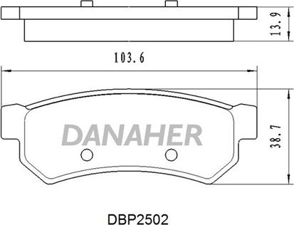 Danaher DBP2502 - Bremžu uzliku kompl., Disku bremzes ps1.lv