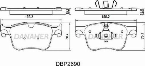 Danaher DBP2690 - Bremžu uzliku kompl., Disku bremzes ps1.lv