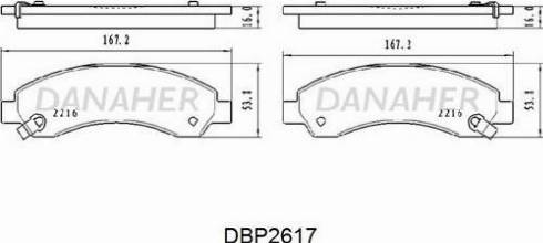 Danaher DBP2617 - Bremžu uzliku kompl., Disku bremzes ps1.lv