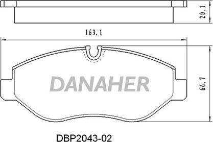 Danaher DBP2043-02 - Bremžu uzliku kompl., Disku bremzes ps1.lv