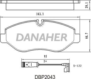 Danaher DBP2043 - Bremžu uzliku kompl., Disku bremzes ps1.lv