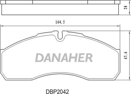 Danaher DBP2042 - Bremžu uzliku kompl., Disku bremzes ps1.lv