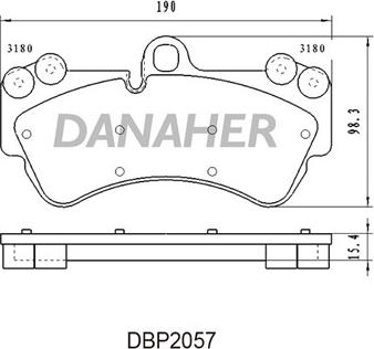 Danaher DBP2057 - Bremžu uzliku kompl., Disku bremzes ps1.lv