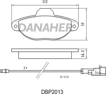 Danaher DBP2013 - Bremžu uzliku kompl., Disku bremzes ps1.lv