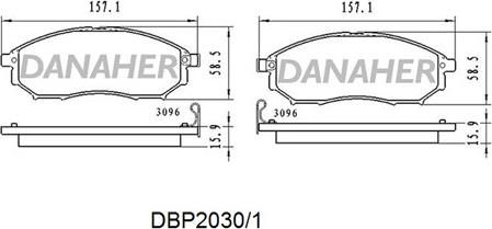 Danaher DBP2030/1 - Bremžu uzliku kompl., Disku bremzes ps1.lv