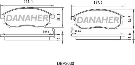 Danaher DBP2030 - Bremžu uzliku kompl., Disku bremzes ps1.lv