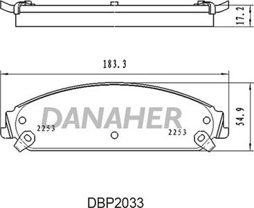 Danaher DBP2033 - Bremžu uzliku kompl., Disku bremzes ps1.lv
