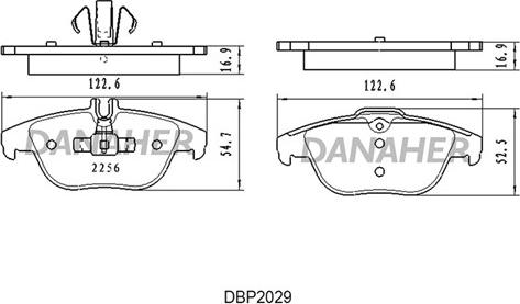 Danaher DBP2029 - Bremžu uzliku kompl., Disku bremzes ps1.lv