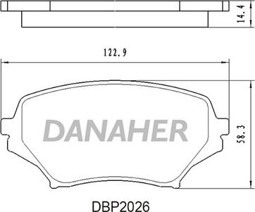 Danaher DBP2026 - Bremžu uzliku kompl., Disku bremzes ps1.lv