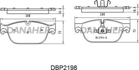 Danaher DBP2198 - Bremžu uzliku kompl., Disku bremzes ps1.lv