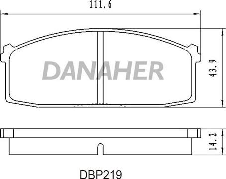 Danaher DBP219 - Bremžu uzliku kompl., Disku bremzes ps1.lv