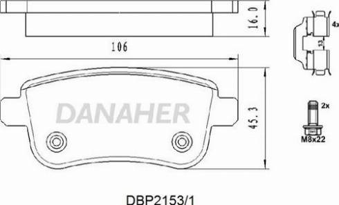 Danaher DBP2153/1 - Bremžu uzliku kompl., Disku bremzes ps1.lv