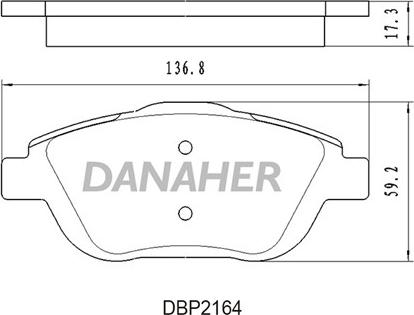 Danaher DBP2164 - Bremžu uzliku kompl., Disku bremzes ps1.lv