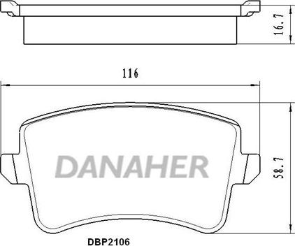 Danaher DBP2106 - Bremžu uzliku kompl., Disku bremzes ps1.lv