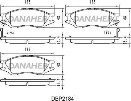 Danaher DBP2184 - Bremžu uzliku kompl., Disku bremzes ps1.lv