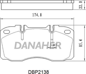 Danaher DBP2138 - Bremžu uzliku kompl., Disku bremzes ps1.lv