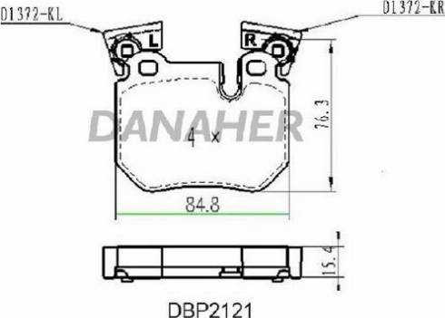 Danaher DBP2121 - Bremžu uzliku kompl., Disku bremzes ps1.lv