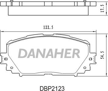 Danaher DBP2123 - Bremžu uzliku kompl., Disku bremzes ps1.lv