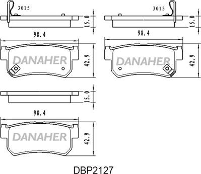 Danaher DBP2127 - Bremžu uzliku kompl., Disku bremzes ps1.lv