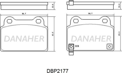 Danaher DBP2177 - Bremžu uzliku kompl., Disku bremzes ps1.lv