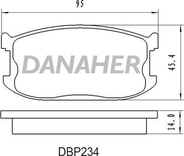 Danaher DBP234 - Bremžu uzliku kompl., Disku bremzes ps1.lv