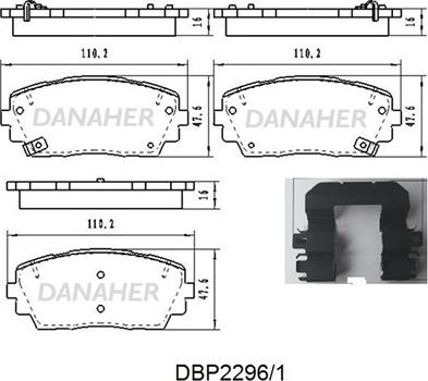 Danaher DBP2296/1 - Bremžu uzliku kompl., Disku bremzes ps1.lv